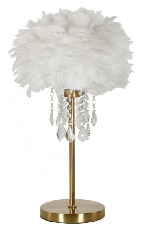 Lampa de masa Diamon, Mauro Ferretti, 1 x E27, 40W, 30x55 cm, fier/plastic, alb/auriu