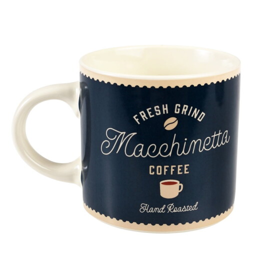 Cană albastru-închis/crem din ceramică 350 ml Macchinetta – Rex London