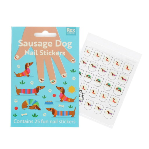 Set creativ Sunny Sausage Dog – Nail stickers – Rex London