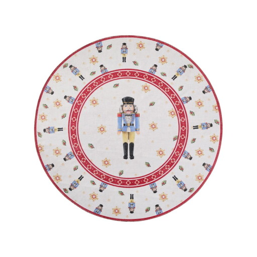 Covor roșu rotund ø 160 cm cu model de Crăciun Toy's Delight Nutcracker – Villeroy&Boch