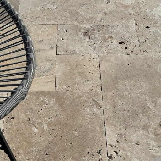 Travertin Classic Cross Cut French Pattern Set Antichizat Nechituit Economy, 1.2 cm