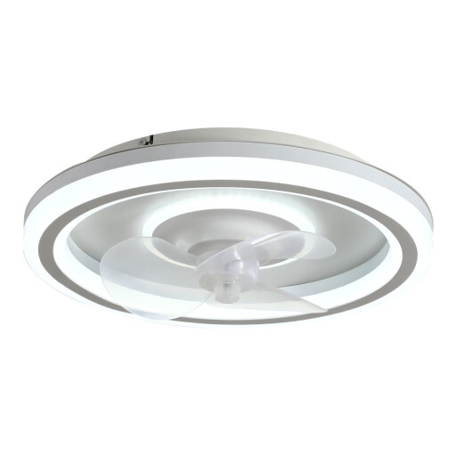 Plafonieră albă LED cu control prin telecomandă/cu ventilator Alan – SULION