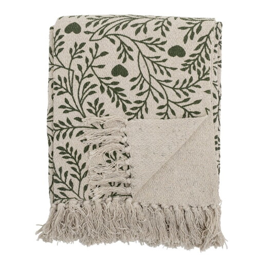 Pătură verde-crem 130x160 cm Maribelle – Bloomingville