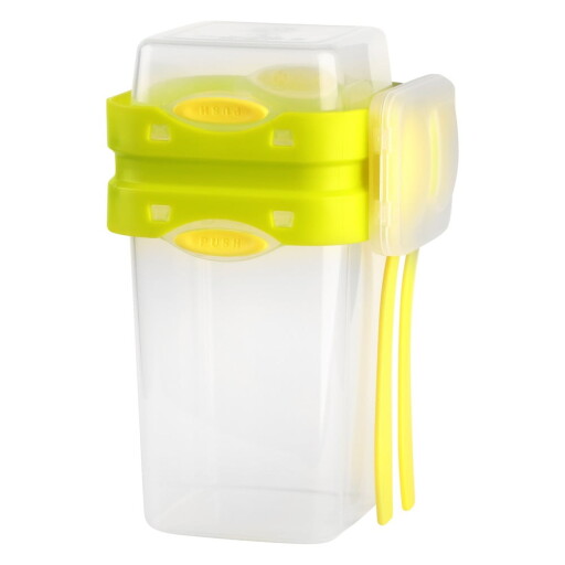 Cutie pentru prânz cu tacâmuri Vialli Design, 650ml+230m, verde