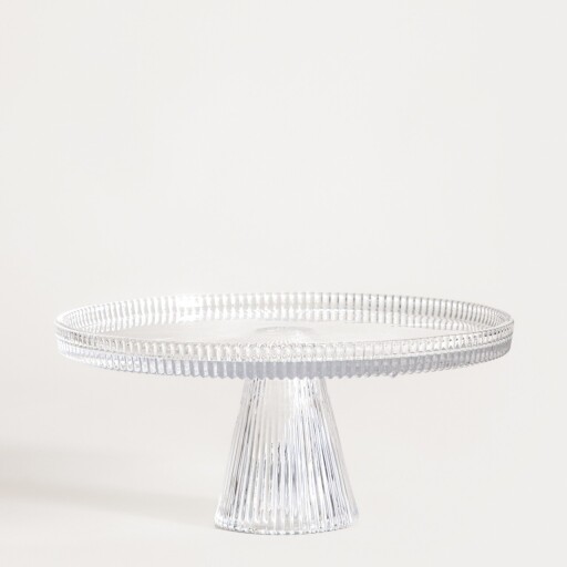 Platou cu picior Lynn, Homla, 24.5x12 cm, sticla, transparent