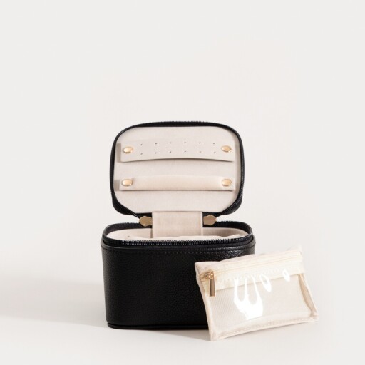 Cutie pentru bijuterii Brook, Homla, 13x13x9 cm, plastic/metal, negru