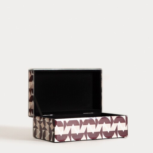 Cutie pentru bijuterii Cherry Chic, Homla, 20x12x8 cm, MDF/sticla, multicolor