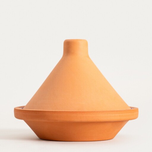 Vas de copt Tajin Tuzla, Homla, 21 cm, lut, maro/visiniu