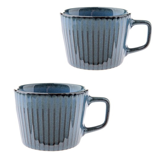 Căni albastre 2 buc. pentru cappuccino din gresie 190 ml Tone – Dakls