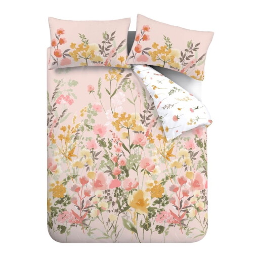 Lenjerie de pat roz pentru pat de o persoană 135x200 cm Countryside Floral – Catherine Lansfield