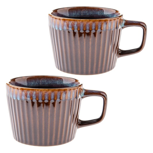 Căni albastre/maro 2 buc. pentru cappuccino din gresie 190 ml Tone – Dakls