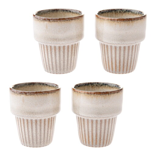 Cești crem 4 buc. pentru espresso din gresie 100 ml Tone – Dakls