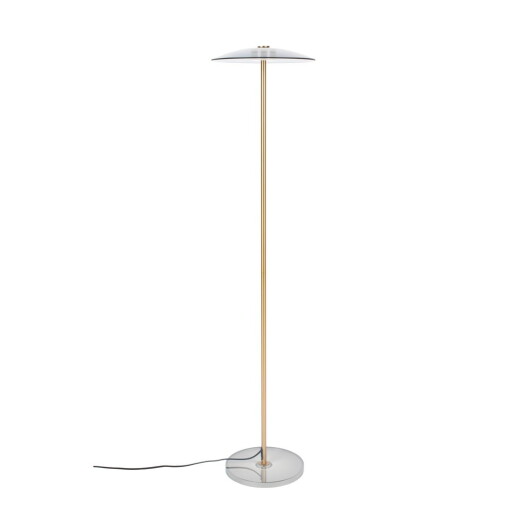 Lampadar gri/auriu LED cu intensitate reglabilă cu abajur din sticlă (înălțime 132 cm) Float – Zuiver