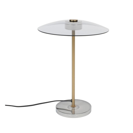 Veioză gri/aurie LED cu intensitate reglabilă cu abajur din sticlă (înălțime 42 cm) Float – Zuiver