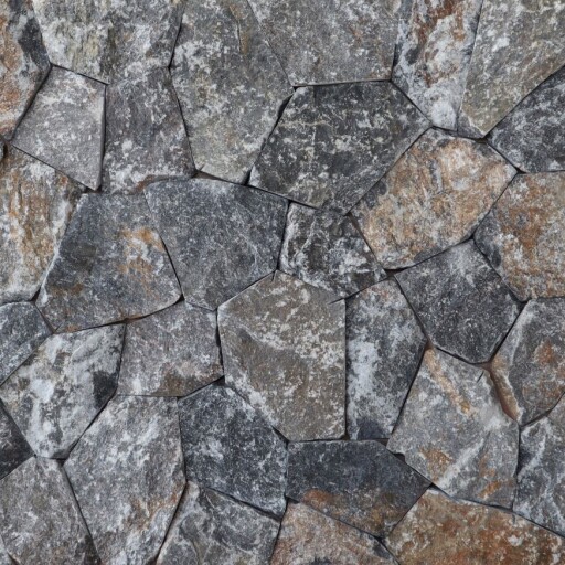 Marmura Poligonala Rock Face Lava Black