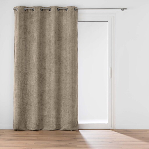 Draperie maro deschis din janilie 140x260 cm Leo – douceur d'intérieur