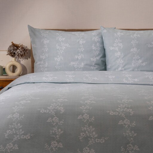 Lenjerie de pat pentru o persoana Heavenly, Homla, 2 piese, 140x200 cm, bumbac, albastru/alb