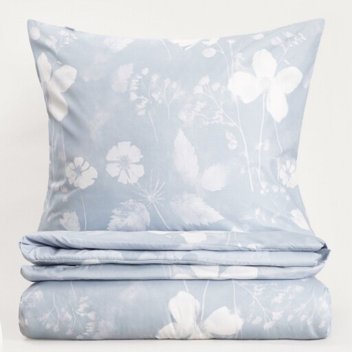 Lenjerie de pat dubla Blossom, Homla, 3 piese, 160x200 cm, microfibra din poliester, albastru/alb