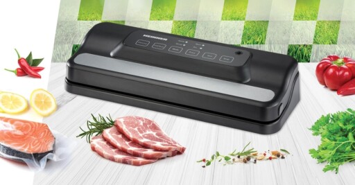 Aparat pentru vidat alimente Freshlock, Heinner, 110W, negru/argintiu