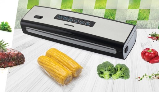 Aparat pentru vidat alimente Food Power, Heinner, 130W, negru/crem