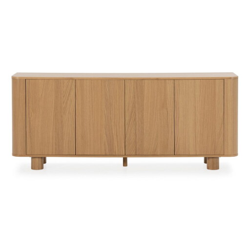 Comodă în culoare naturală cu aspect de lemn de stejar 180x75x40 cm Padoc – MOME