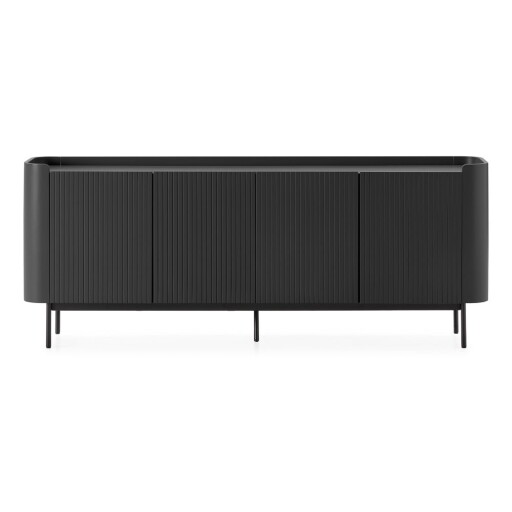 Comodă neagră 200x80x40 cm Willa – MOME