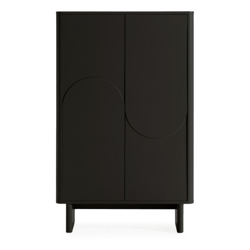 Dulap negru 80x130x40 cm Solei – MOME