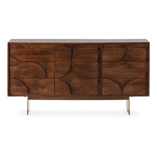 Comodă maro din lemn de mango 145x76x40 cm Trisha – MOME