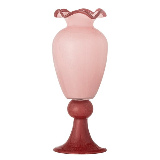 Vază roz din sticlă (înălțime 34 cm) Frills – Bloomingville