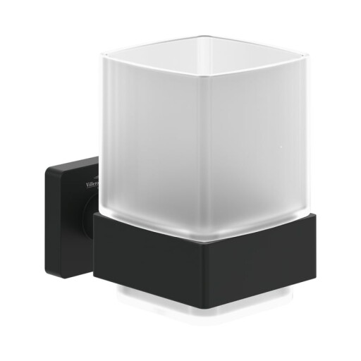 Pahar cu suport de perete Villeroy & Boch Elements Striking negru mat