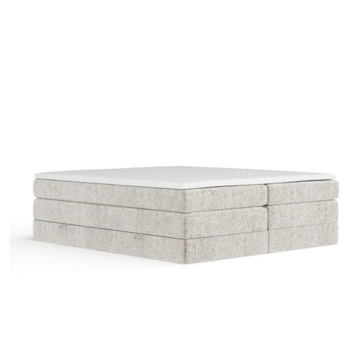 Pat boxspring bej cu spațiu de depozitare/fără tăblie 140x200 cm Juniper – Maison de Rêve