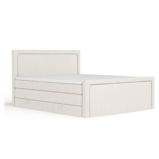 Pat boxspring bej cu spațiu de depozitare 160x200 cm Lavenda – Maison de Rêve
