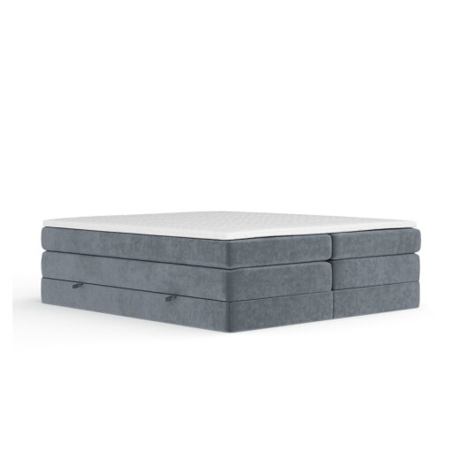 Pat boxspring gri închis cu spațiu de depozitare/fără tăblie 160x200 cm Juniper – Maison de Rêve