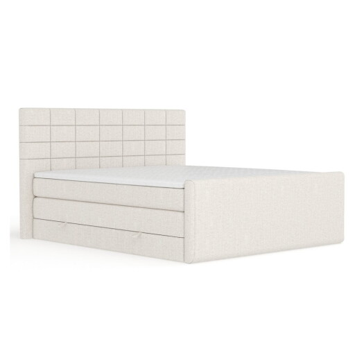 Pat boxspring bej cu spațiu de depozitare 180x200 cm Ava – Maison de Rêve