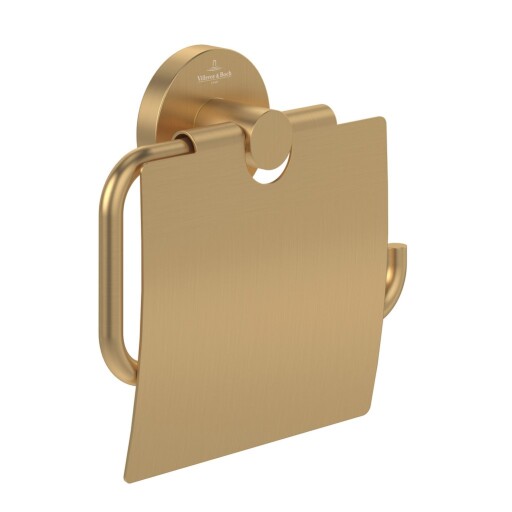 Suport hartie igienica cu aparatoare Villeroy & Boch Elements Tender auriu periat