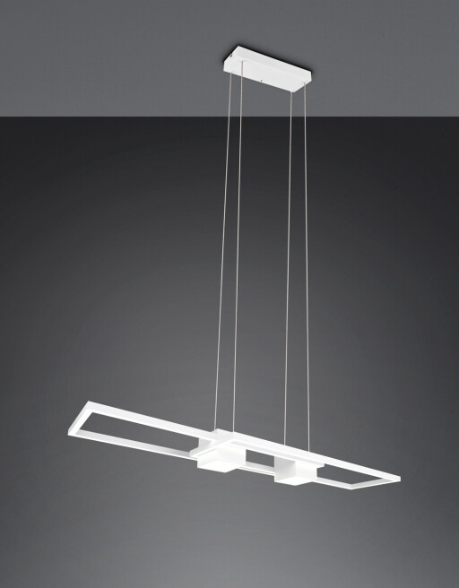 Lustra Albany, TRIO, 100x28x150 cm, 37W, 1x SMD, aluminiu, alb mat