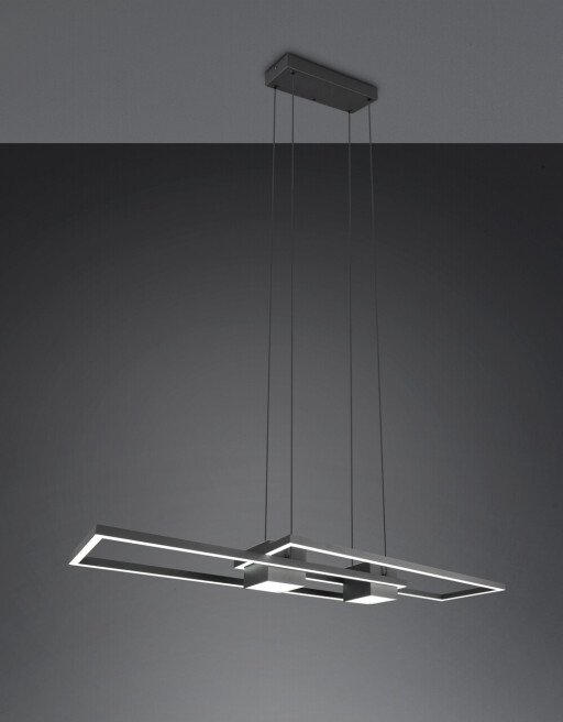 Lustra Albany, TRIO, 100x28x150 cm, 37W, 1x SMD, aluminiu, negru mat