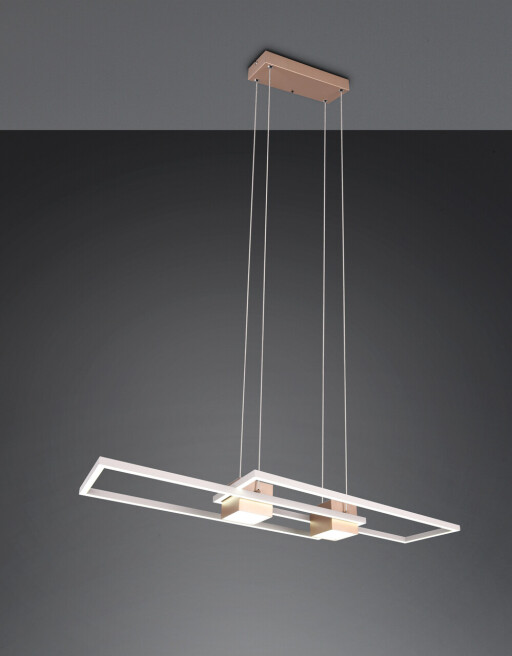 Lustra Albany, TRIO, 100x28x150 cm, 37W, 1x SMD, aluminiu, maro/alb