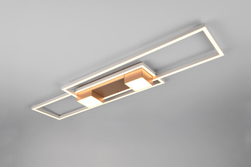 Plafoniera Albany, TRIO, 100x28x8 cm, 37W, 1x SMD, aluminiu, maro/alb