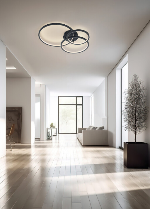 Plafoniera Aaron, TRIO, 79x64x10.5 cm, 36.5W, 1x SMD LED, metal, antracit