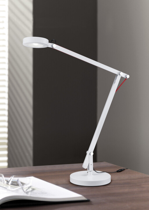 Lampa de masa Amsterdam, TRIO, 18x90 cm, 5W, 1x SMD LED, metal, alb