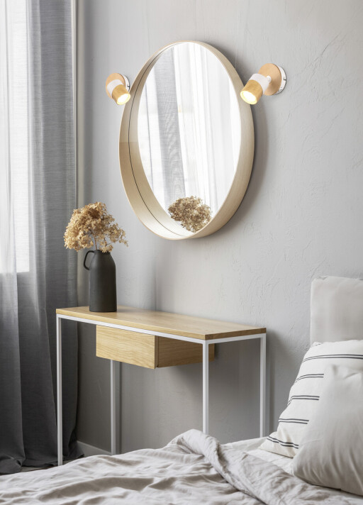 Aplica de perete Aruni, TRIO, 11x15x13.5 cm, 10W, 1x GU10, lemn, natur/alb