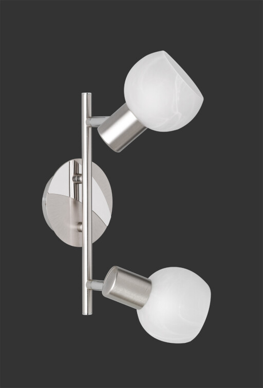 Plafoniera Antibes, RL, 27.5x11x20 cm, 28W, 2x E14, metal, argintiu mat/alb