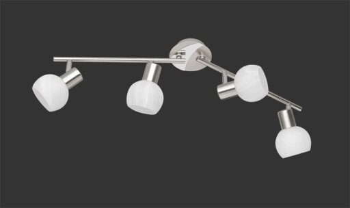 Plafoniera Antibes, RL, 69.5x11x20 cm, 28W, 4x E14, metal, argintiu mat/alb