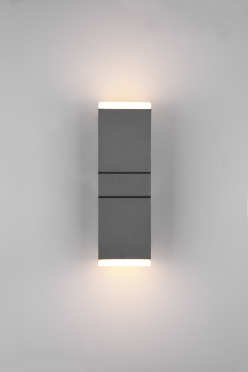 Aplica de perete pentru exterior Avon, TRIO, 9x28 cm, 7W, 2x SMD LED, aluminiu turnat, antracit