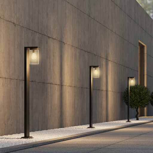 Lampadar de exterior Ardila, TRIO, 16x17x100 cm, 40W, 1x E27, aluminiu, negru mat