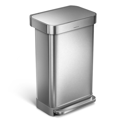 Coș de gunoi cu pedală din oțel inoxidabil 45 l - simplehuman