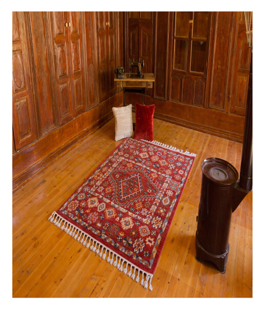 Covor, 80014A , 80x150 cm, Poliester, Rosu claret