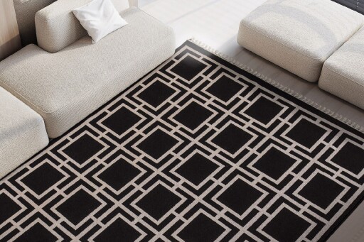 Covor, 53078 Amour, 118x180 cm, Poliester, Alb/Negru