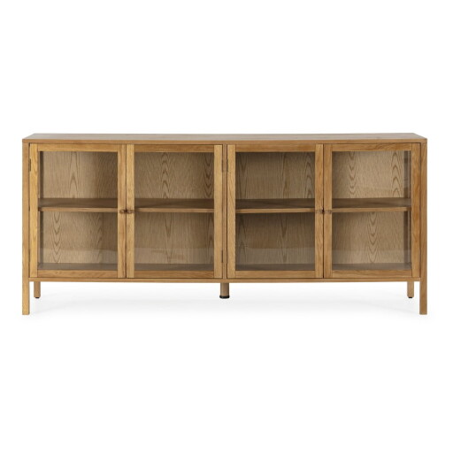 Vitrină în culoare naturală cu aspect de lemn de stejar 180x80x40 cm Ceci – MOME